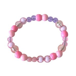 5 For $25 HANDCRAFTED Colourful Pastel Glass & Pony Beaded Stretch Bracelet